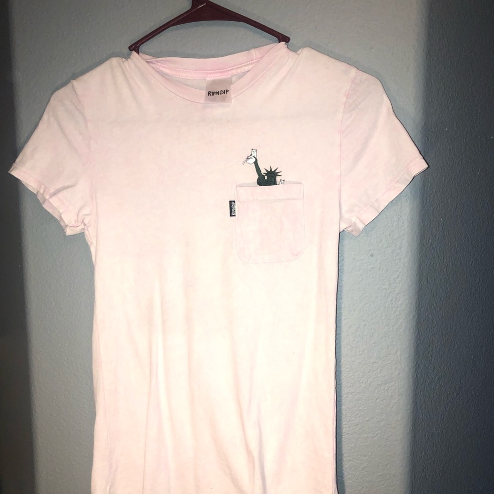 RIPNDIP pink statue of liberty shirt